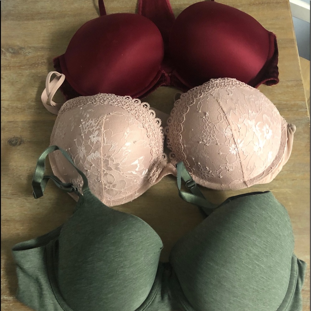 Three 38C bras Aiere and Victoria’s Secret